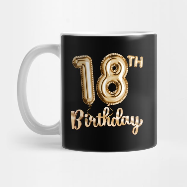18th Birthday Gifts - Party Balloons Gold by BetterManufaktur